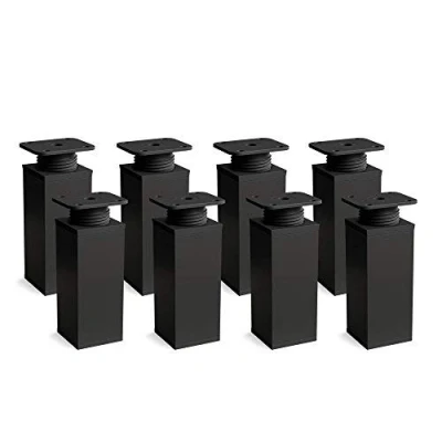 Afbeelding van sossai® design meubelpoten MFV1 set van 8 in hoogte verstelbaar Vierkant profiel: 40 x mm Kleur: zwart mat Hoogte: 60 (+ 20 mm) Inclusief hoogwaardige houtschroeven
