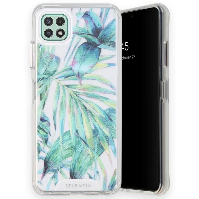 Afbeelding van Selencia Hoesje Geschikt voor Samsung Galaxy A22 (5G) Zarya Fashion Extra Beschermende Backcover Jungle Leaves