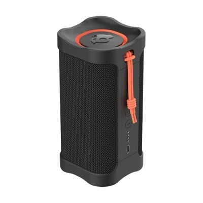 Afbeelding van Skullcandy Terrain draadloze draagbare bluetooth luidspreker, IPX7 waterdicht, 14 uur batterijduur, echte stereo, geïntegreerde riem voor reizen en gebruik buitenshuis, zwart