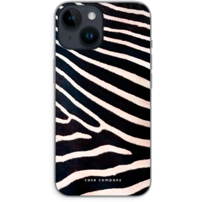 Afbeelding van Case Company® hoesje geschikt voor iPhone 14 Zebra Soft Cover Telefoonhoesje Bescherming aan alle Kanten en Schermrand