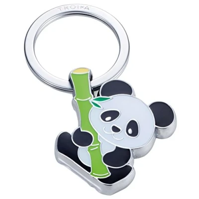Afbeelding van Troika Bamboo Panda sleutelhanger Panda, zilver., 60 x 63 6 mm, modern