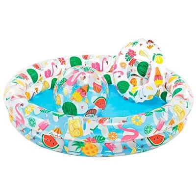 Image de Intex 59460 Jeu de Plein Air Set Piscine + Bouée Ballon Diamètre: 122 cm