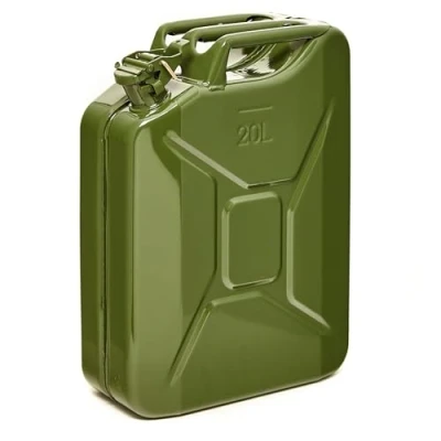 Afbeelding van BW Metalen jerrycan voor brandstof, 20 liter, olijfgroen, RAL 6003, TÜV getest en VN goedkeuring, Made in Europe