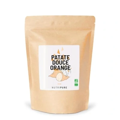 Image de Nutripure Farine de Patate Douce Orange BIO &amp; Vegan 100% Naturelle en Poudre Sans Gluten OGM Basifiant Indice Glycémique Bas Idéale au petit déjeuner Pâtisserie 625G