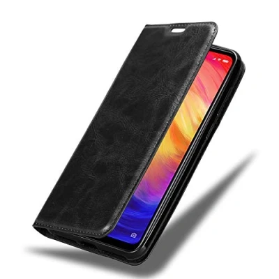 Afbeelding van Cadorabo Hoesje geschikt voor Xiaomi RedMi NOTE 7 in ZWARTE NACHT Beschermhoes met magnetische sluiting, standfunctie en kaartvakje Book Case Cover Etui