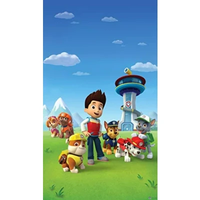 Afbeelding van AG Design Paw Patrol in hun station, gordijnen voor kinderkamer, 1 stuk, meerkleurig, 140 x 245 cm