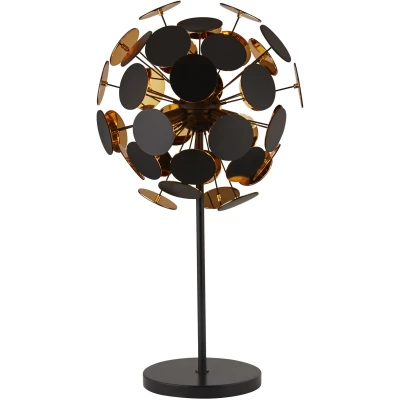 Afbeelding van Searchlight Discus Tafellamp Ø 48 X 65 Cm Zwart En Goud