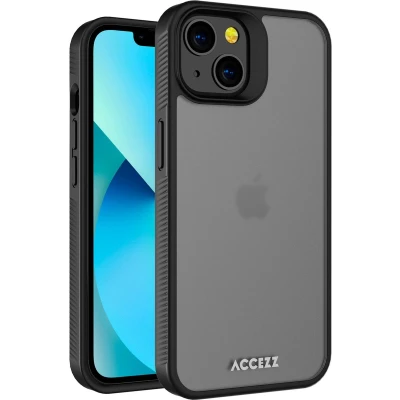 Afbeelding van Accezz Hoesje Geschikt voor iPhone 13 Rugged Frosted Backcover zwart