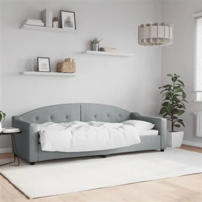Afbeelding van vidaXL Slaapbank 80x200 cm stof lichtgrijs