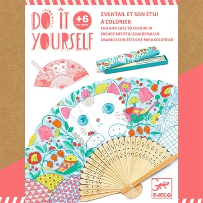Afbeelding van Djeco knutselset diy waaier poes
