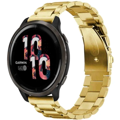 Afbeelding van iMoshion Stalen 22 mm bandje Geschikt voor Garmin Venu 2 / Fenix 7 Pro 7s 6 Vivoactive 4 Polar Grit X Vantage M2 V2 Goud