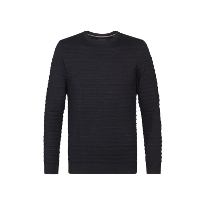 Afbeelding van Petrol Industries WITH Texture Thornewood Trui, Heren, Maat: Small, Deep black