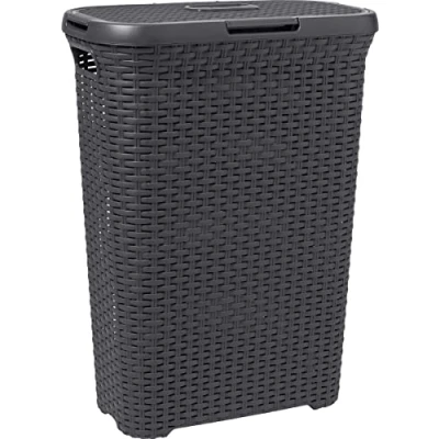 Afbeelding van Curver Style Wasmand Met Deksel 40L Antraciet