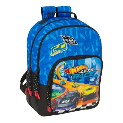 Afbeelding van Schoolrugzak Hot Wheels Let&#039;s race Blauw Zwart 32 x 42 15 cm