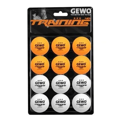 Afbeelding van Gewo Tafeltennisballen Training box van 12 3* Wit &amp; Oranje Ping Pong Ballen