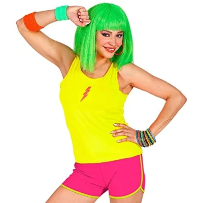 Afbeelding van Widmann Jaren 80 &amp; 90 Kostuum Sportieve Hotpants Neon Roze Vrouw One Size Carnavalskleding Verkleedkleding