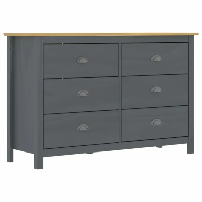 Afbeelding van Dressoir Hill Range 125x40x80 cm massief grenenhout grijs