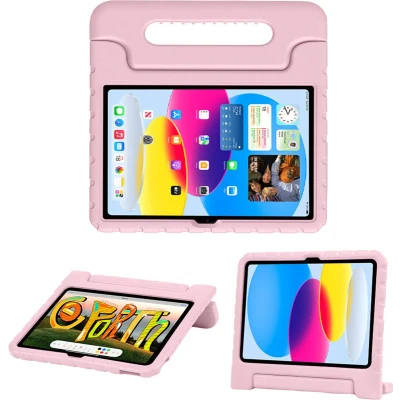 Afbeelding van iMoshion Tablet Hoes Kinderen Geschikt voor iPad 10 (2022) 10.9 inch Kidsproof Backcover met handvat Lichtroze