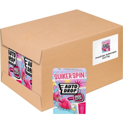 Afbeelding van Autodrop Proefritje Suikerspin Snoep 6 doosjes x 275 gram