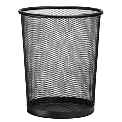 Afbeelding van D. RECT 009151 Metalen gaasafvalbak prullenbak, zwart, 19 l