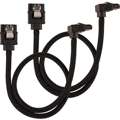 Afbeelding van CORSAIR Premium SATA kabel ommanteld 6 Gbps 30 cm 90 stekker zwart