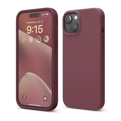 Afbeelding van elago Liquid Silicone Case compatibel met iPhone 15, Siliconen van hoge kwaliteit, integraal beschermend omhulsel [4 laags schokbestendige structuur], zachte anti kras microvezel voering
