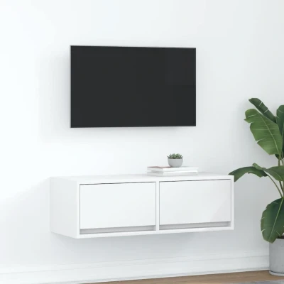 Afbeelding van vidaXL TV meubel 80x31x25,5 cm bewerkt hout wit