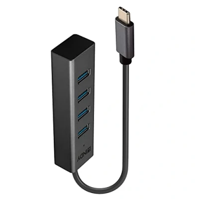 Afbeelding van LINDY 43325 USB C (USB 3.2 Gen 2) multiport hub 4 poorten Grijs