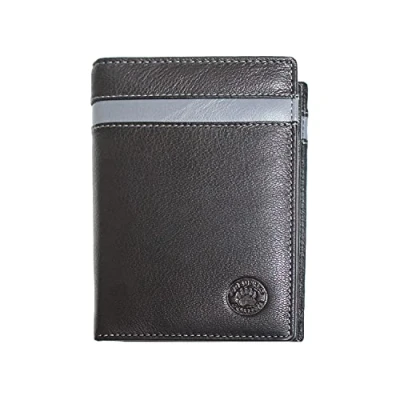 Afbeelding van Frederic Johns® Grand Classic portefeuille voor heren in leer RFID Speciale kaarten grijs (Zwartgrijs)