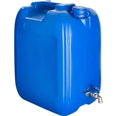 Afbeelding van pokm toolsmarket Waterjerrycan met kraan, 20 liter, drinkwaterjerrycan gegalvaniseerde BPA vrij, waterreservoir schroefdeksel, DIN51, blauw