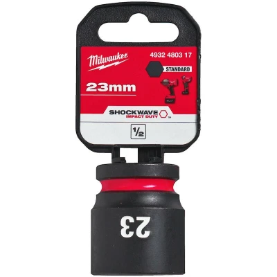 Afbeelding van MILWAUKEE 4932480317 SHOCKWAVE IMPACT DUTY 1/2&quot; slagvaste korte dop standaard 23 mm