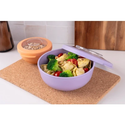 Afbeelding van Amuse Tylla Lavender Life Bowl Lunchbox Perfect Afsluitbare Verhouddoos Saladebox voor onderweg Vaatwas, magnetron, en diepvriesbestendig Paars 700 ml