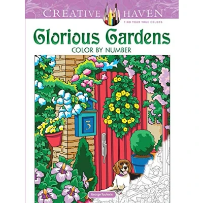 Afbeelding van Creative Haven Glorious Gardens Color by Number Coloring Book
