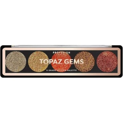 Afbeelding van Profusion Cosmetics Topaz Gems Glitter Oogschaduwpalet, 5 stuks