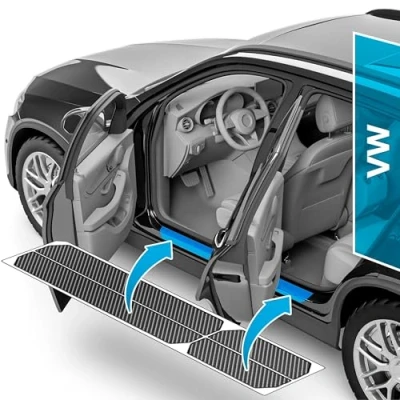 Afbeelding van Lak beschermingsfolie voor autodeurdrempels Golf 7 (VII) AU/5G I 2012 2019, carbon zwart