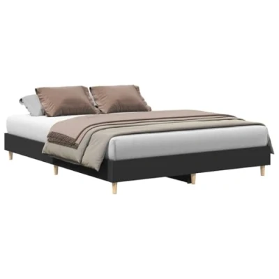 Afbeelding van vidaXL Bedframe zonder matras 150x200 cm spaanplaat zwart