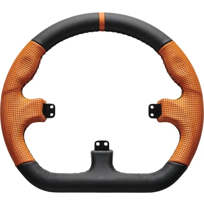 Afbeelding van Asetek Closed D Orange Leather Rim Racesim Accessoires PC Zwart/Oranje