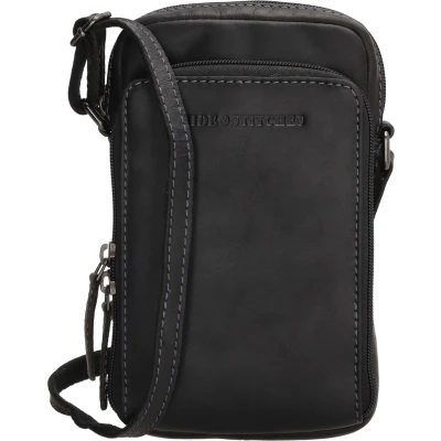 Afbeelding van Hide &amp; Stitches Japura Telefoontasje Zwart 100% Leer