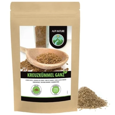 Image de Alpi Nature Cumin Graines 250g, de Entières pour la Cuisine et les Mélanges d&#039;Épices