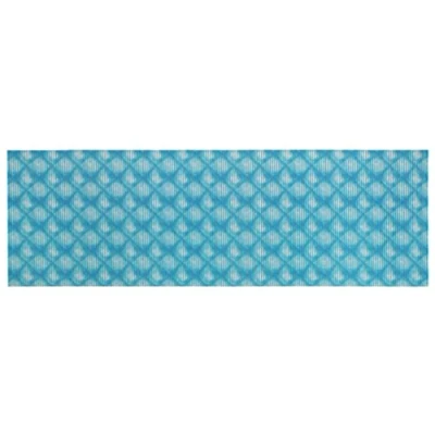 Afbeelding van WENKO Antislip vloermat van zacht schuim Flow blauw, veelzijdig inzetbaar als onderhoudsvriendelijke douchemat en keukenmat, vuilafstotend, hygiënisch, ademend, op maat te snijden,