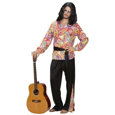 Afbeelding van Widmann Hippie Kostuum Dude Man Multicolor Large Carnavalskleding Verkleedkleding