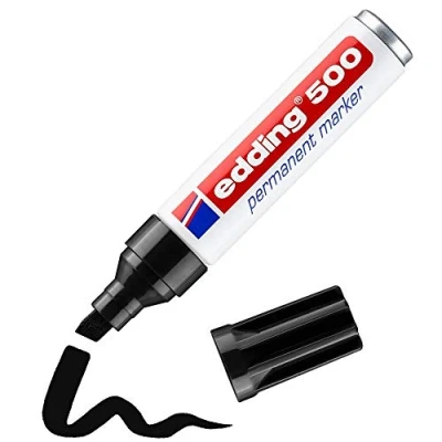 Afbeelding van Viltstift edding 500 schuin 2 7mm zwart blister à 1 stuk