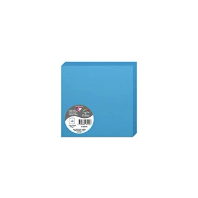 Afbeelding van Clairefontaine 2822C 25 dubbele kaarten vierkant formaat 13,5 x cm 210 g/m² kleur: turkoois uitnodigingen evenementen en overeenstemming serie pollen premium papier glad