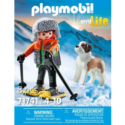 Image de Playmobil My Life 71741 Garçon en raquettes avec Saint Bernard