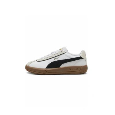 Afbeelding van Puma CLUB Klassika Sneakers laag white blackwarm white, Dames, Maat: 35.5, black warm Leer/ synthetisch