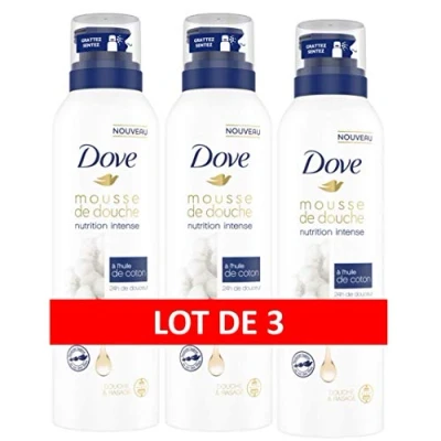 Afbeelding van DOVE Nutrition Intense Doucheschuim met katoenolie, 3 x 200 ml (600 ml))