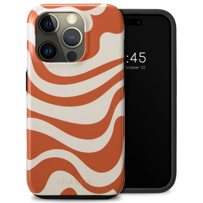 Afbeelding van Selencia Hoesje Geschikt voor iPhone 15 Pro Vivid Backcover Dream Swirl Orange