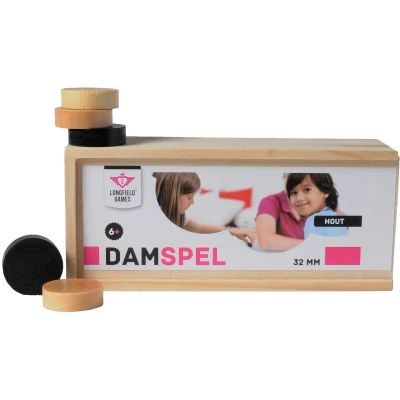 Afbeelding van Damstenen longfield in zwart/naturel essenhout 30 mm houten kistje met schuifdeksel.