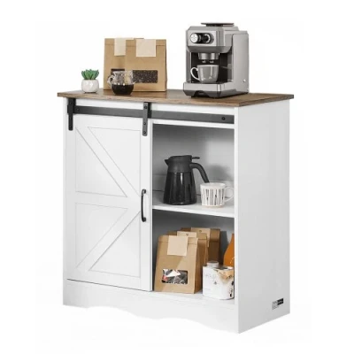 Image de VEVOR Meuble de bar à café 80 x 35 cm 3 niveaux avec porte grange