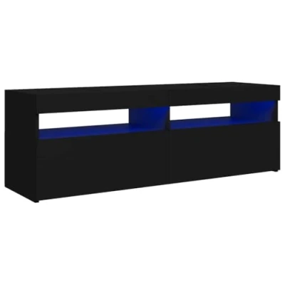 Image de vidaXL Meuble TV avec lumières LED noir 120x35x40 cm804374